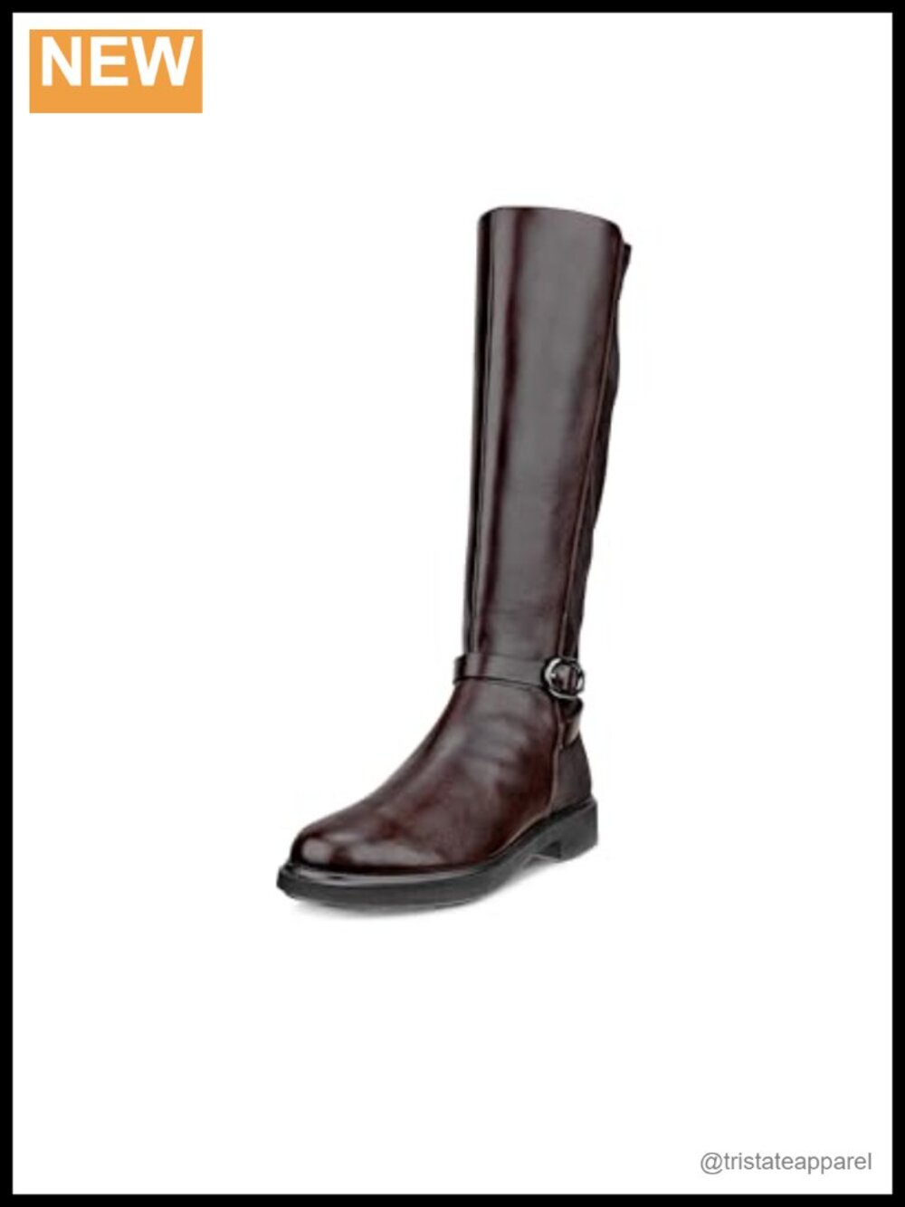 Women's Knee High Equestrian Boots with Inside Zip and Stretch, Leather and